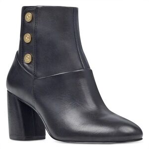 NIB Nine West Black Leather Kirtley Ankle Boots
